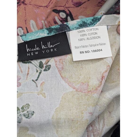 NICOLE MILLER Fabric Shower Curtain Garden party Floral 100% Cotton0 - Picture 4 of 5